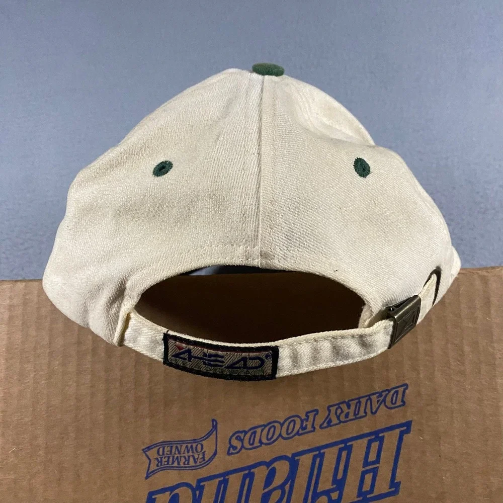 Vintage 1999 US Senior Open Des Moines Golf Hat Cream Green Strap Back